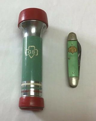 Vintage Girl Scout Knife & Flashlight