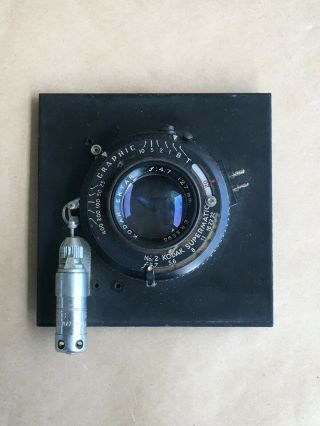 Kodak Ektar 127mm F4.  7 Black Supermatic Shutter For Graflex 4x5