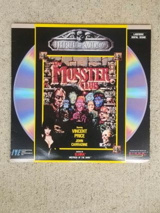 Vintage The Monster Club Laserdisc Vincent Price Hosted By Elvira With Sleeve