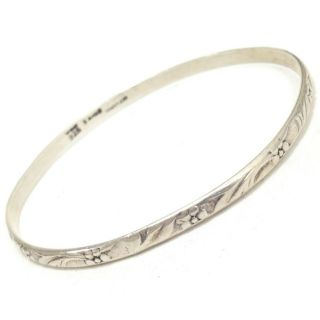 Vintage 925 Sterling Silver Mexico Taxco Tv - 89 Bangle Bracelet 3.  8 Mm Jewelry