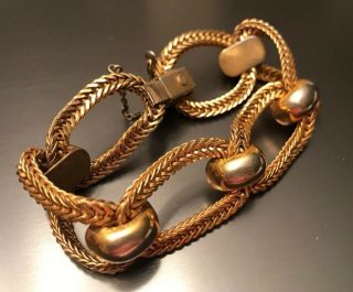 Heavy Vintage “grosse” Germany Gold Plated Big Chain Link Bracelet Safety Chain