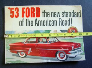 Attic Fresh Vintage Old 1953 Ford Dealer Advertising Sign Brochure