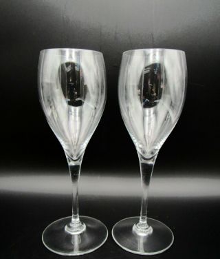 2 Vintage Baccarat French Crystal " St.  Remy " Plain 8 1/2 " Water Goblet Glasses
