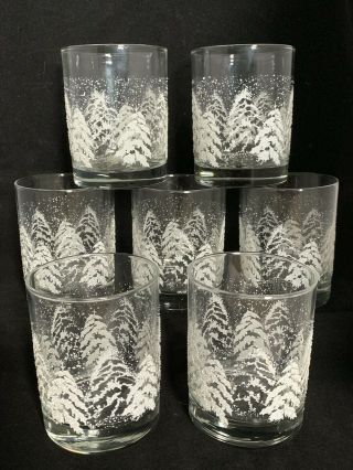 Vintage Dansk White Pine Textured Glass Tumblers - Set Of 7