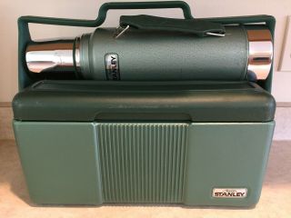 Vintage Stanley Green Lunch Box & Quart Thermos Combo
