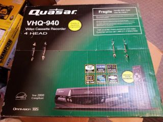 Quasar VHQ - 940 Omnivision 4 - Head VCR VHS Player Recorder w/Remote box 2