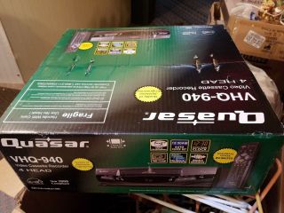 Quasar VHQ - 940 Omnivision 4 - Head VCR VHS Player Recorder w/Remote box 4