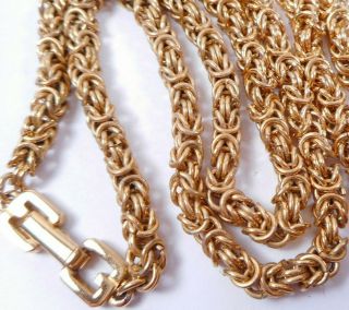 Vtg Signed Givenchy Gold Tone Byzantine Chain Necklace 23 "