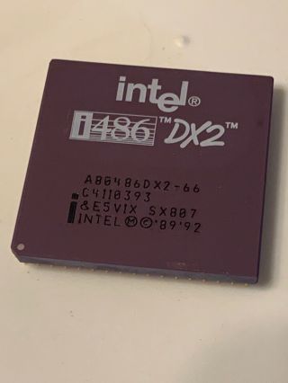 Intel I486 Dx2 A80486dx2 - 66 Ceramic Gold Cpu Processor 66mhz Vintage