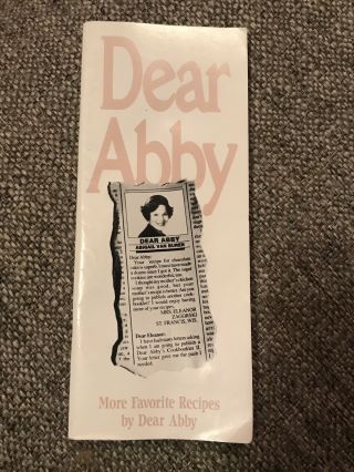 Dear Abby’s Favorite Recipes The Abby Cook Booklet | Vtg 1990 Cookbook
