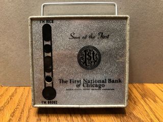 Vintage The First National Bank Of Chicago Money Coin Saving Bank I 