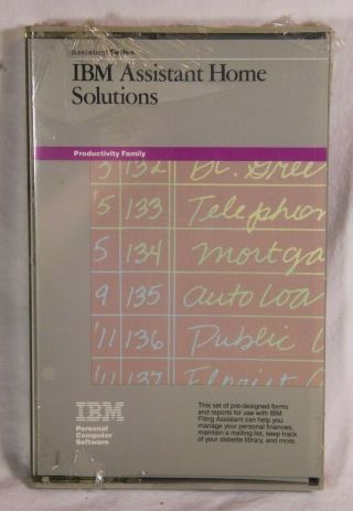 Ibm Assistant Home Solutions Vintage Computer Software 1984 - Nos