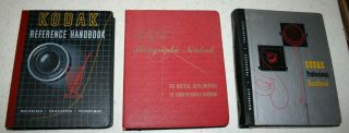 3 Vintage Kodak Books Reference & Professional Handbooks Photographic Notebook