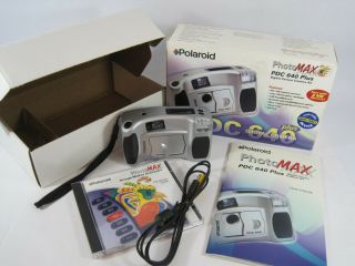 Vintage Polaroid Photo Max Pdc640 Digital Camera With Cord & Software User Guide