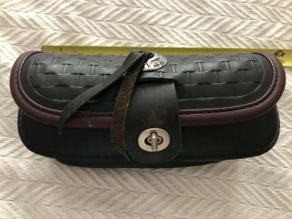 Vintage Harley Davidson Leather Sissy Bar Bag Tool Bag Black 11” Oem