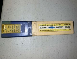 Vintage Glardon Vallorbe - Swiss round handle needle files - 5 1/2 
