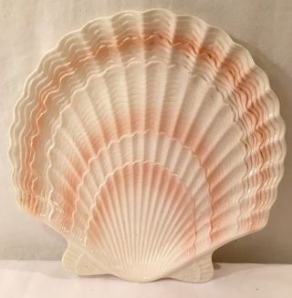 Vintage Otagiri Clamshell Seashell Plate Serving Plate Platter Tray 10.  75 X 10.  5