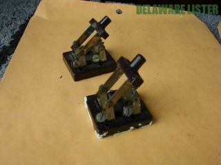 2x Vintage Electrical Hit & Miss Engine Small Knife Switch Double Pole/throw