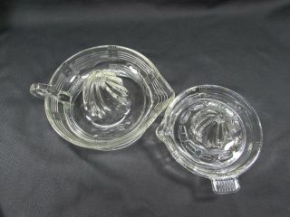 Vintage Clear Glass Reamer Orange Citrus Juicer Mixed Set Of 2 Large And Small