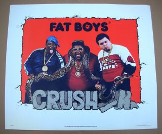 Fatboys Crushin " Vintage Record Store Rap Promo Poster - 1987