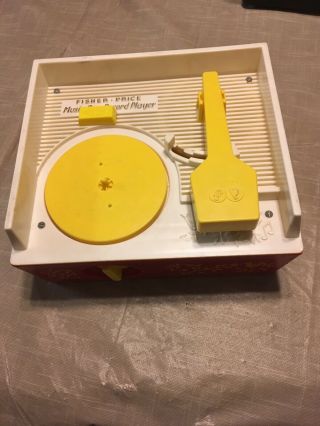 Vintage 1971 Fisher - Price Record Player With 5 Discs And Well 