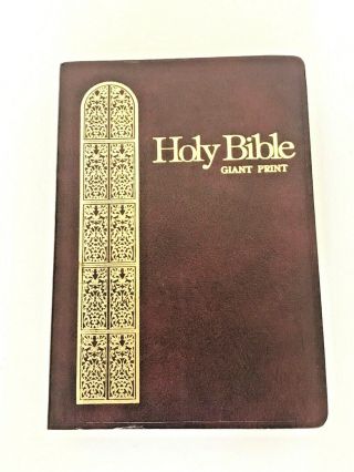 Vintage 1976 Holy Bible Giant Print Kjv Red Letter Reference Edition