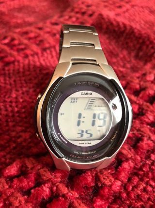 Vintage Mens Casio Tough Solar Wr Wrist Watch 2810 Wl - S21h