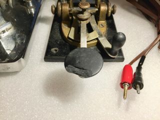 2 Vintage Telegraph Morse Code Key Units - SPEEDX 501 Logan / TYPE J - 38 2