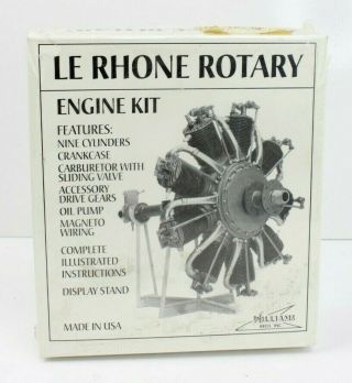 Vintage Williams Bros 301 1/8 Le Rhone 9 Cylinder Rotary Radial Engine Model Kit