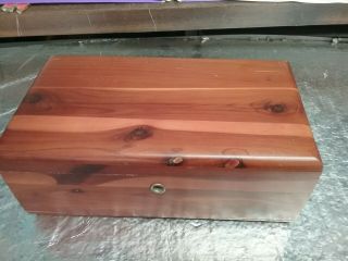 Vintage Small Lane Cedar Wood Chest Jewelry Trinket Box (2051)