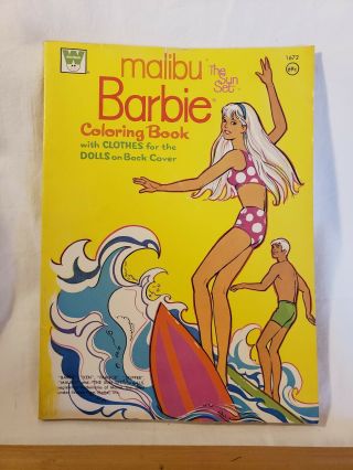 Vintage 1973 Malibu Barbie Coloring Book With Paper Dolls & Clothes Whitman