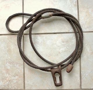 Vintage Logging Choker Cable Midget Hook Bell