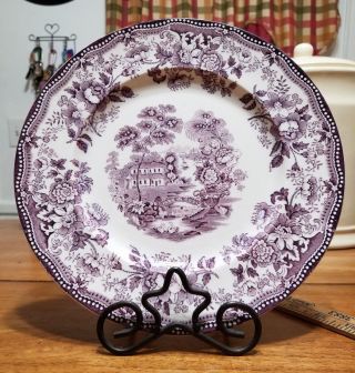 Vintage Royal Staffordshire Clarice Cliff Tonquin Plum Purple 10 " Dinner Plate