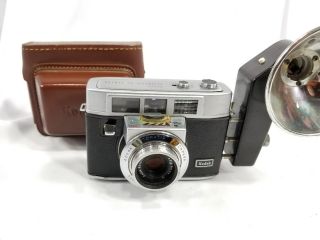 Kodak Automatic 35 Camera W/ektanar 44mm F/2.  8 Lens,  Case And Flash