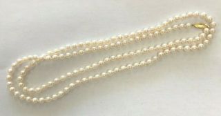 Vintage / Estate 36 " Pearl Necklace With 14k Clasp