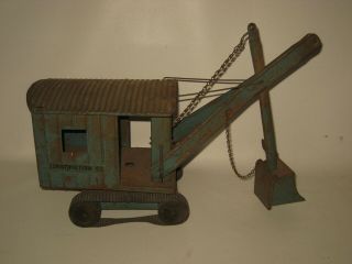 Vintage Structo Construction Steam Shovel Crane Pressed Steel Toy