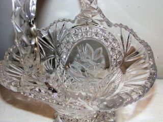 Vintage Hofbauer Byrdes Bleikristall Crystal Basket 3