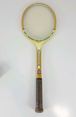 Vintage TAD Davis Lady Elite Wood Tennis Racket with Cover 2