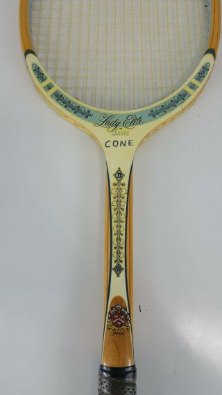 Vintage TAD Davis Lady Elite Wood Tennis Racket with Cover 4
