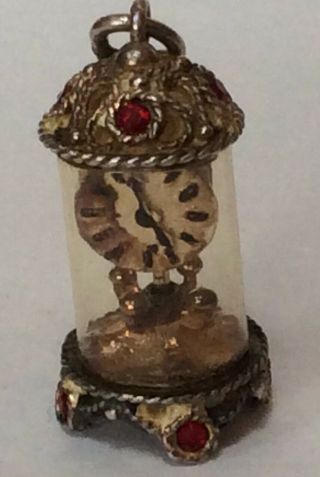 Vintage Silver Bracelet Charm/pendant Of A Large Carriage Clock Gems