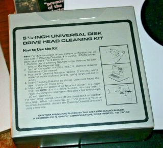 Radio Shack 5 - 1/4 Disk Drive Head Cleaning Kit Vintage Rare TRS - 80 4