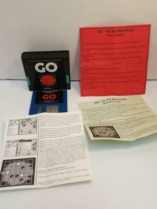 Vtg Go Oriental Game Of Strategy For The Macintosh Infinity 3.  5 Disk 512k,  1987