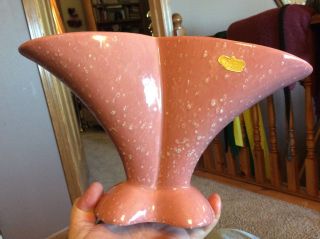Vintage Pink/mauve Royal Haeger Pottery Double Vase 12”x7.  25” Art Deco W/sticker