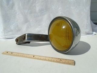 Vintage Yellow Amber Glass DIETZ FOG LIGHT w Mounting Bracket AS - IS - 3