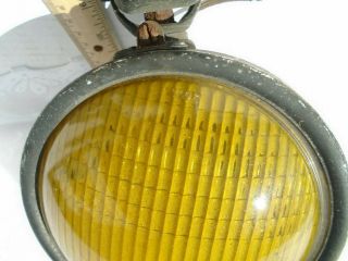 Vintage Yellow Amber Glass DIETZ FOG LIGHT w Mounting Bracket AS - IS - 4