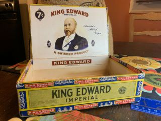 King Edward The Seventh Imperial Collectible Vintage Cigar Box 6 Cents/ea.  Empty