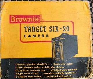 Vintage Kodak TARGET BROWNIE SIX - 20 Box Camera Includes Box 5