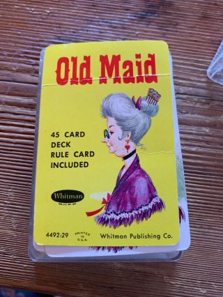 Vintage Old Maid Card Game Whitman 4492 - Complete With Case - 1960 