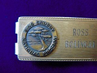 Vintage Collectible Golf Items,  Two Money Clips: Bing Crosby Pro - Am,  Pasatiempo 6