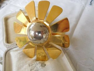 Gorgeous Huge Vintage 1960s Gold Flower Bracelet